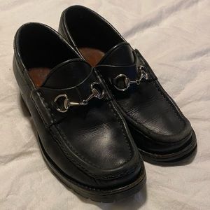 Vintage Gucci Horsebit Lug Sole Leather Loafers